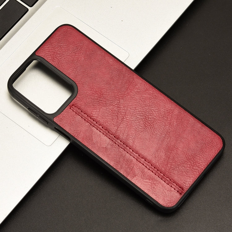 For Motorola Moto G Play 4G 2024 Cow Pattern Sewing Back Cover Phone Case(Red) - Motorola Cases by PMC Jewellery | Online Shopping South Africa | PMC Jewellery | Buy Now Pay Later Mobicred