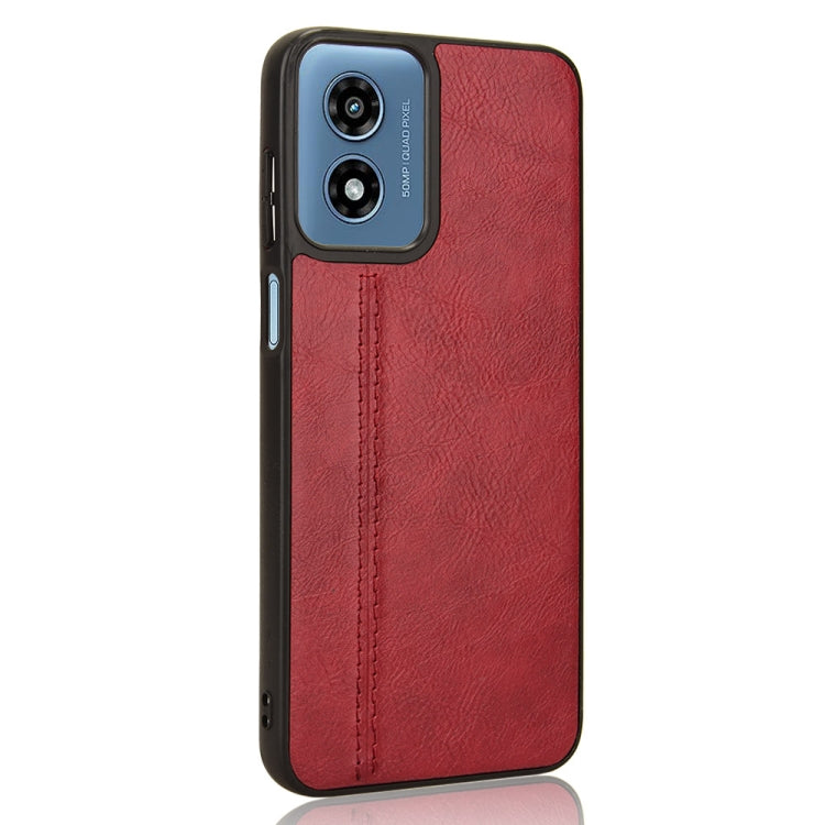 For Motorola Moto G Play 4G 2024 Cow Pattern Sewing Back Cover Phone Case(Red) - Motorola Cases by PMC Jewellery | Online Shopping South Africa | PMC Jewellery | Buy Now Pay Later Mobicred