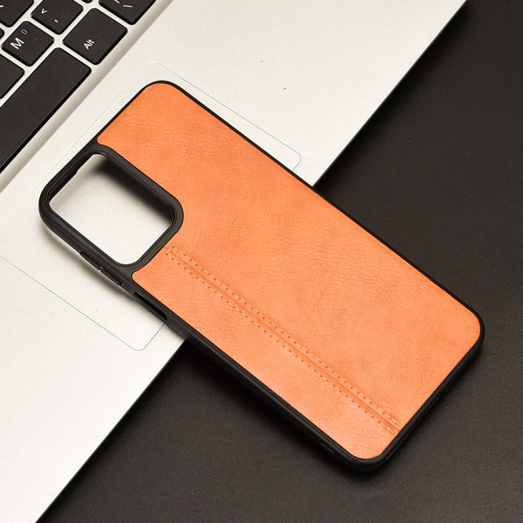 For Motorola Moto G Play 4G 2024 Cow Pattern Sewing Back Cover Phone Case(Orange) - Motorola Cases by PMC Jewellery | Online Shopping South Africa | PMC Jewellery | Buy Now Pay Later Mobicred