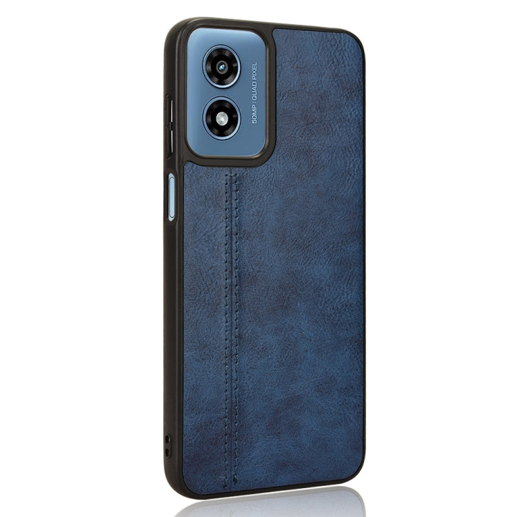 For Motorola Moto G Play 4G 2024 Cow Pattern Sewing Back Cover Phone Case(Blue) - Motorola Cases by PMC Jewellery | Online Shopping South Africa | PMC Jewellery | Buy Now Pay Later Mobicred