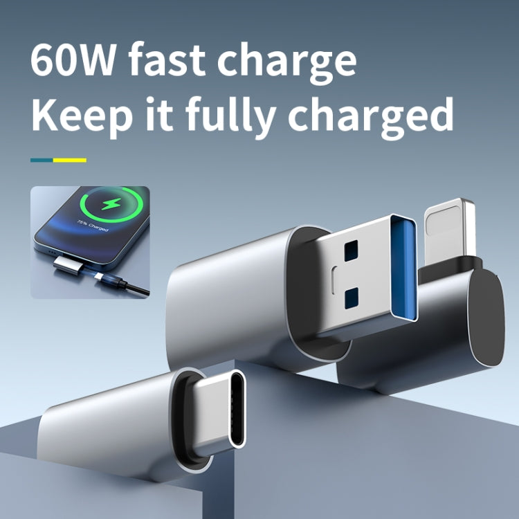 60W 8 Pin Elbow to USB-C/Type-C Female Charging Transfer Adapter - free shipping - PMC Jewellery - Order now!