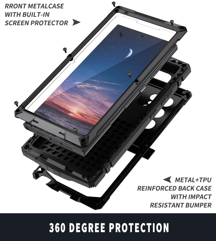 For Samsung Galaxy S24 Ultra 5G R-JUST Life Waterproof Dustproof Shockproof Phone Case(Black) - free shipping - PMC TechLife - Order now!