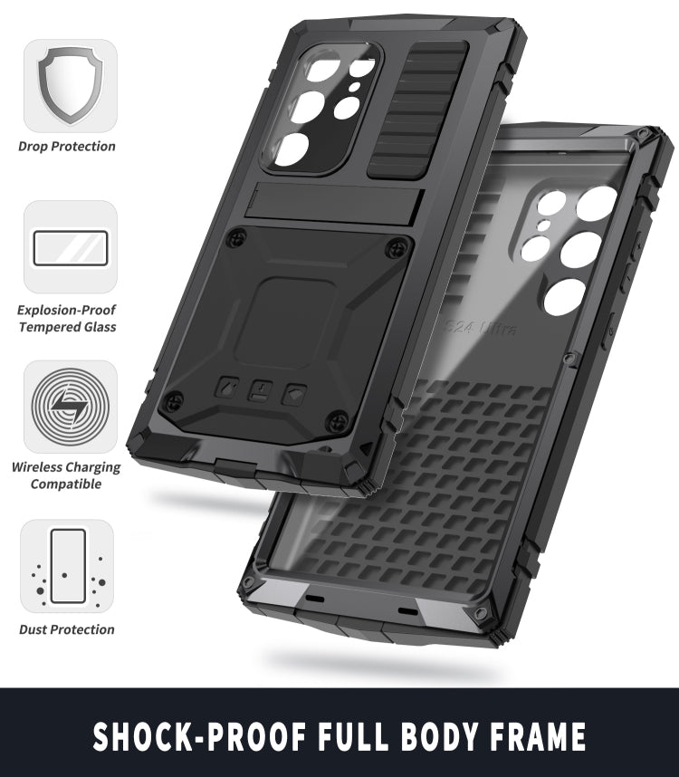 For Samsung Galaxy S24 Ultra 5G R-JUST Life Waterproof Dustproof Shockproof Phone Case(Black) - free shipping - PMC TechLife - Order now!