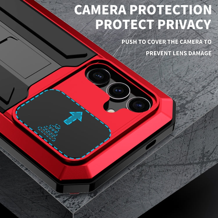 For Samsung Galaxy S24+ 5G R-JUST Sliding Camera Life Waterproof Holder Phone Case(Red) - free shipping - PMC TechLife - Order now!