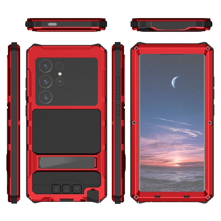 For Samsung Galaxy S24 Ultra 5G R-JUST Life Waterproof Dustproof Shockproof Holder Phone Case(Red) - Galaxy S24 Ultra 5G Cases by R-JUST | Online Shopping South Africa | PMC TechLife | Buy Now Pay Later Mobicred