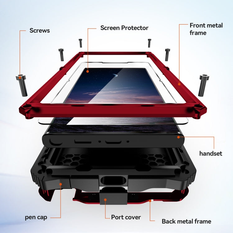 For Samsung Galaxy S24 Ultra 5G R-JUST Life Waterproof Dustproof Shockproof Holder Phone Case(Red) - Galaxy S24 Ultra 5G Cases by R-JUST | Online Shopping South Africa | PMC TechLife | Buy Now Pay Later Mobicred