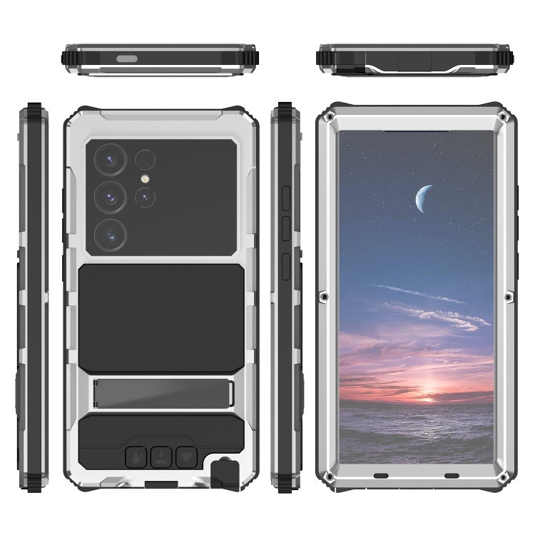 For Samsung Galaxy S24 Ultra 5G R-JUST Life Waterproof Dustproof Shockproof Holder Phone Case(Silver) - free shipping - PMC TechLife - Order now!