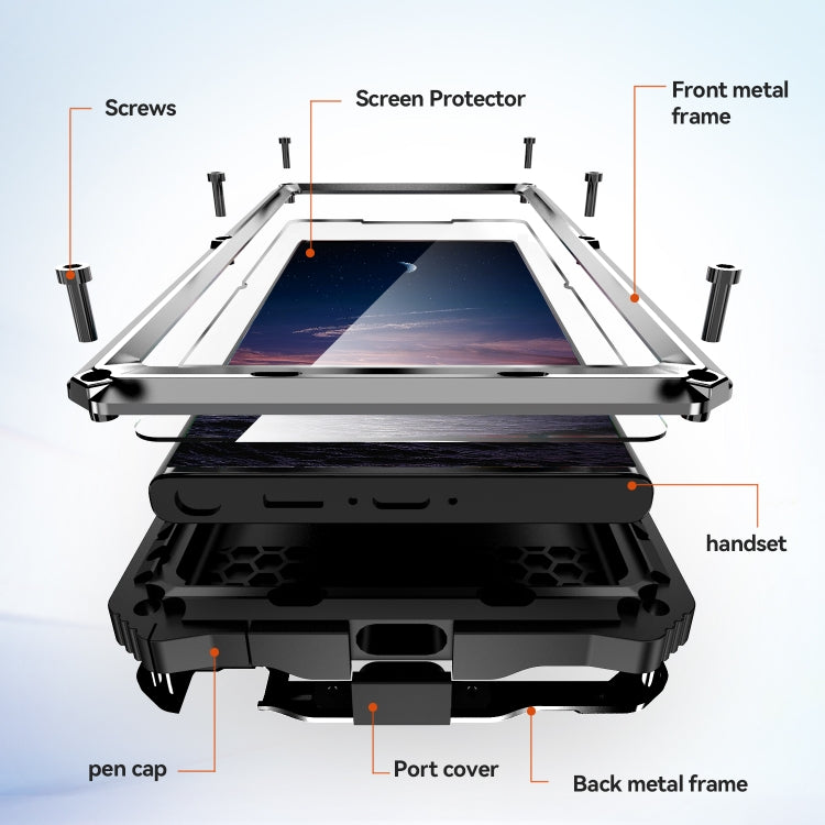 For Samsung Galaxy S24 Ultra 5G R-JUST Life Waterproof Dustproof Shockproof Holder Phone Case(Silver) - free shipping - PMC TechLife - Order now!
