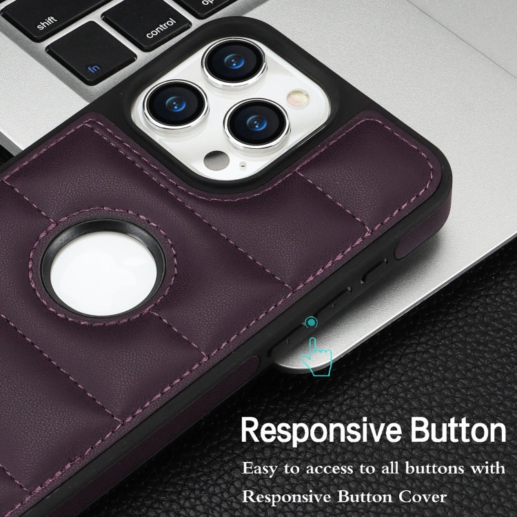 For iPhone 15 Pro Max Piano Key Hollow Cutout PU Phone Case(Dark Purple) - iPhone 15 Pro Max Cases by PMC TechLife | Online Shopping South Africa | PMC TechLife | Buy Now Pay Later Mobicred