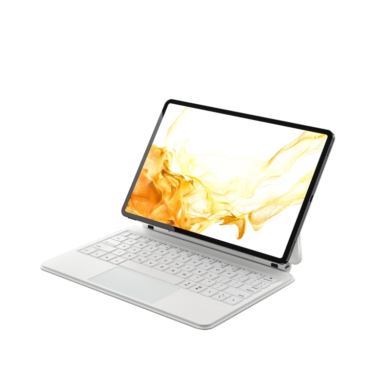 For Samsung Galaxy Tab S9 FE/S9/S8 M11P-B-S9 Magnetic Bluetooth Keyboard Leather Tablet Case(White) - Samsung Keyboard by PMC TechLife | Online Shopping South Africa | PMC TechLife | Buy Now Pay Later Mobicred