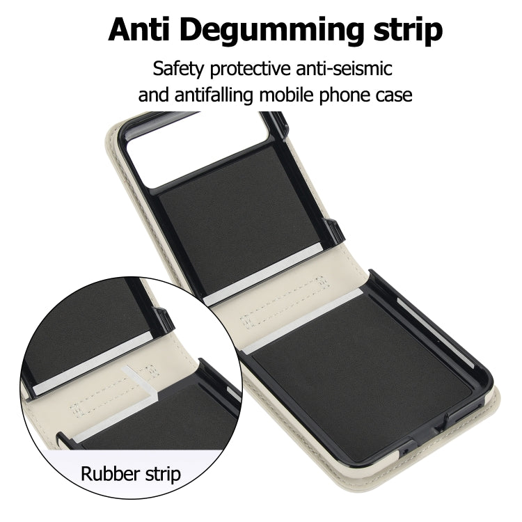For Motorola Razr 40 Rhombic Texture Phone Case with Long & Short Lanyard(White) - Motorola Cases by PMC TechLife | Online Shopping South Africa | PMC TechLife
