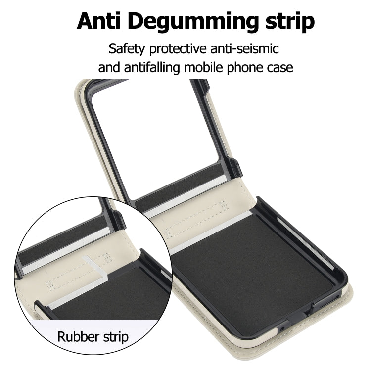 For Motorola Razr 40 Ultra Rhombic Texture Phone Case with Long & Short Lanyard(White) - Motorola Cases by PMC TechLife | Online Shopping South Africa | PMC TechLife | Buy Now Pay Later Mobicred