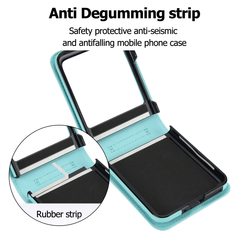 For Motorola Razr 40 Ultra Rhombic Texture Phone Case with Long & Short Lanyard(Green) - Motorola Cases by PMC TechLife | Online Shopping South Africa | PMC TechLife | Buy Now Pay Later Mobicred