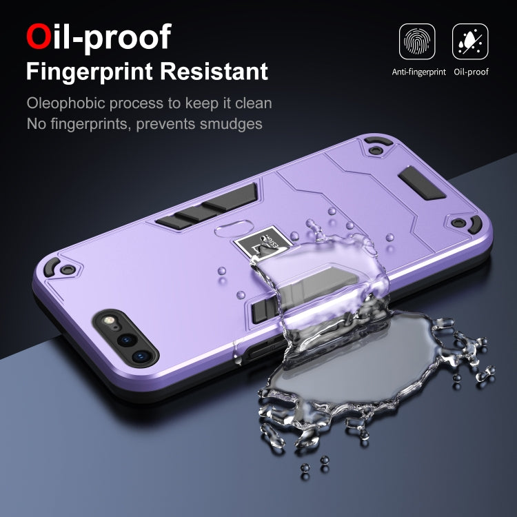 For iPhone 8 Plus / 7 Plus 2 in 1 Shockproof Phone Case(Purple) - More iPhone Cases by PMC TechLife | Online Shopping South Africa | PMC TechLife