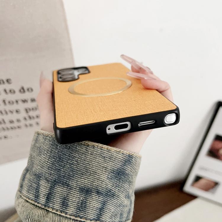 For Samsung Galaxy S25 Ultra 5G Magsafe Magnetic Ring Cloth Texture Phone Case(Green) - Galaxy S25 Ultra 5G Cases by PMC TechLife | Online Shopping South Africa | PMC TechLife | Buy Now Pay Later Mobicred