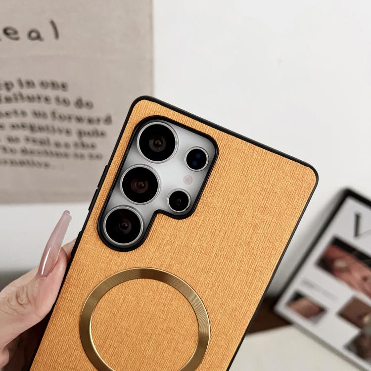 For Samsung Galaxy S25 Ultra 5G Magsafe Magnetic Ring Cloth Texture Phone Case(Blue) - Galaxy S25 Ultra 5G Cases by PMC TechLife | Online Shopping South Africa | PMC TechLife | Buy Now Pay Later Mobicred