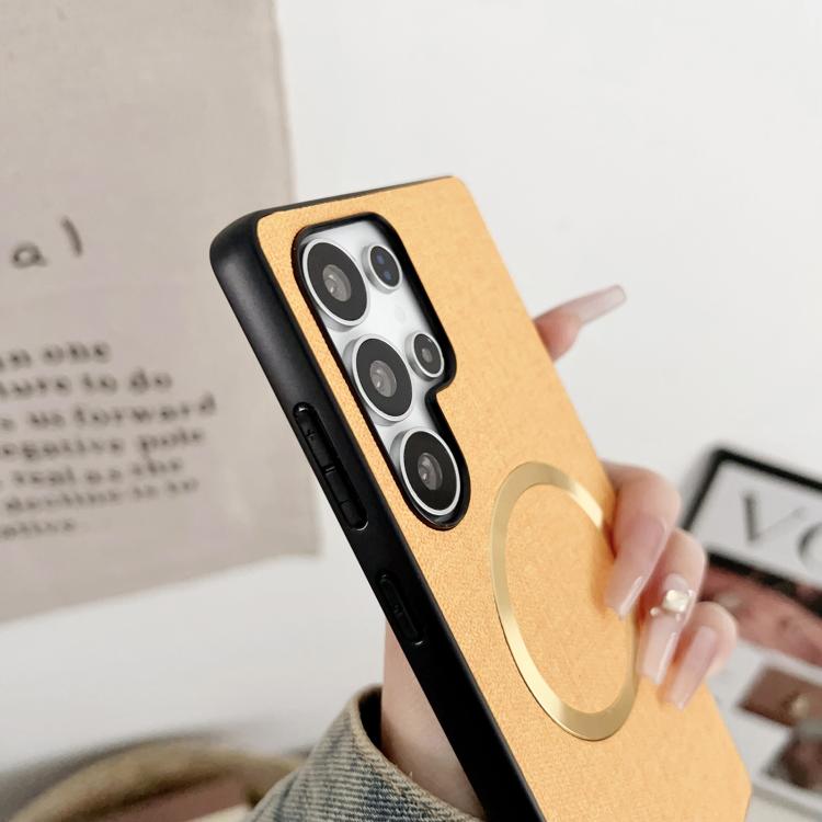 For Samsung Galaxy S25 Ultra 5G Magsafe Magnetic Ring Cloth Texture Phone Case(Blue) - Galaxy S25 Ultra 5G Cases by PMC TechLife | Online Shopping South Africa | PMC TechLife | Buy Now Pay Later Mobicred