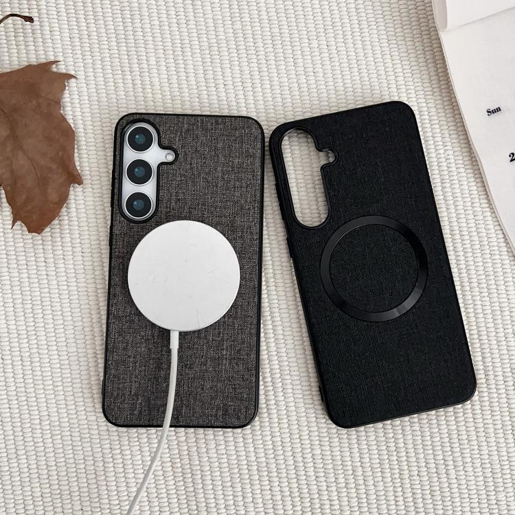 For Samsung Galaxy S25+ 5G Magsafe Magnetic Ring Cloth Texture Phone Case(Purple) - free shipping - PMC TechLife - Order now!