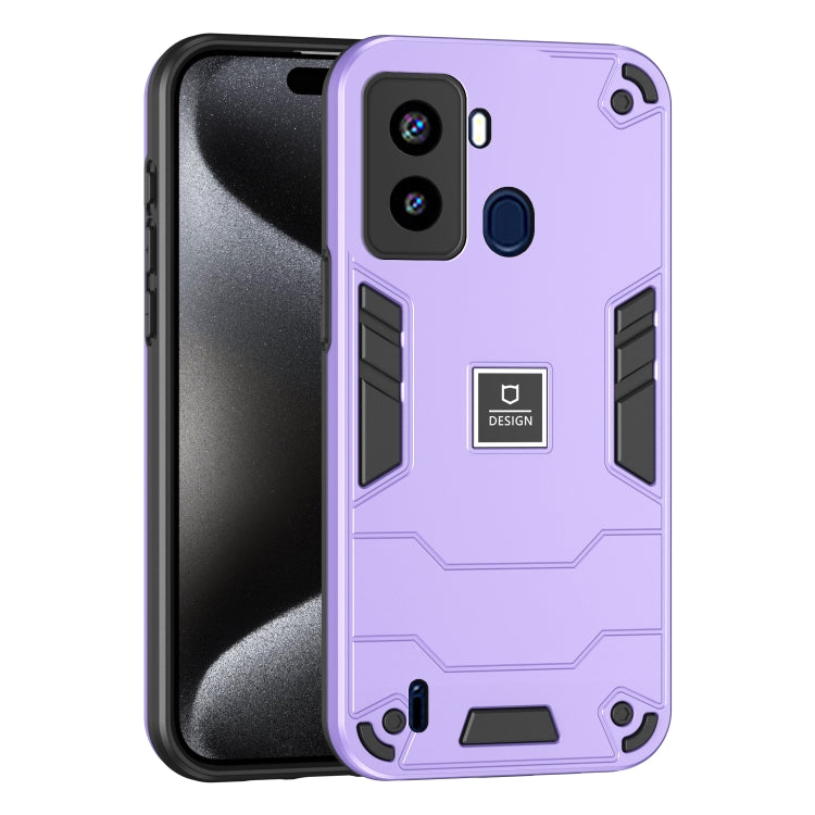 For Tecno Pop 6 2 in 1 Shockproof Phone Case(Purple) - Tecno Cases by PMC TechLife | Online Shopping South Africa | PMC TechLife | Buy Now Pay Later Mobicred