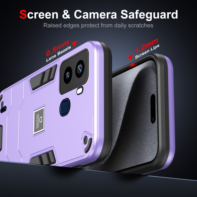 For Tecno Pop 6 2 in 1 Shockproof Phone Case(Purple) - Tecno Cases by PMC TechLife | Online Shopping South Africa | PMC TechLife | Buy Now Pay Later Mobicred