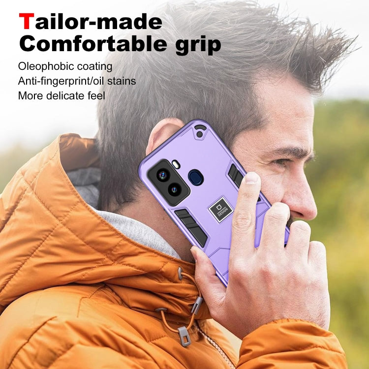 For Tecno Pop 6 2 in 1 Shockproof Phone Case(Purple) - Tecno Cases by PMC TechLife | Online Shopping South Africa | PMC TechLife | Buy Now Pay Later Mobicred
