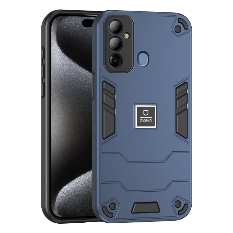 For Tecno Pop 6 Go 2 in 1 Shockproof Phone Case(Blue) - Tecno Cases by PMC TechLife | Online Shopping South Africa | PMC TechLife | Buy Now Pay Later Mobicred