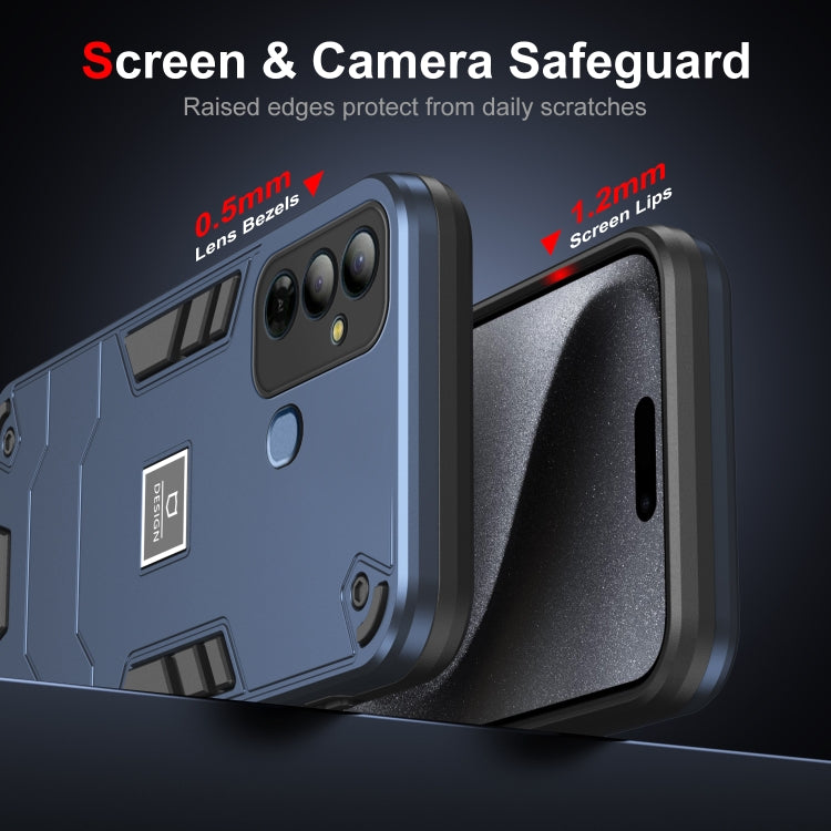 For Tecno Pop 6 Go 2 in 1 Shockproof Phone Case(Blue) - Tecno Cases by PMC TechLife | Online Shopping South Africa | PMC TechLife | Buy Now Pay Later Mobicred