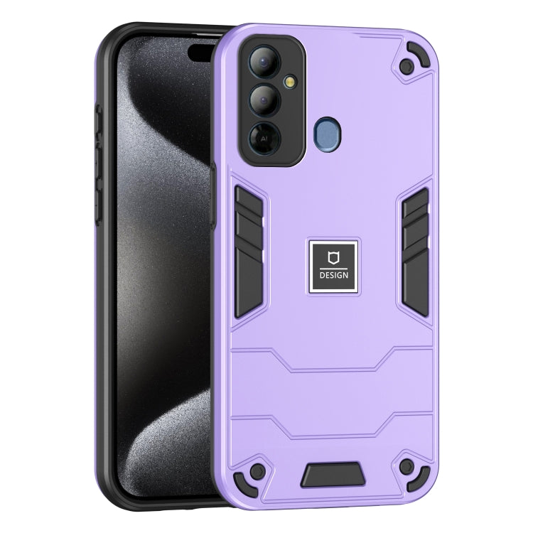 For Tecno Pop 6 Go 2 in 1 Shockproof Phone Case(Purple) - Tecno Cases by PMC TechLife | Online Shopping South Africa | PMC TechLife | Buy Now Pay Later Mobicred