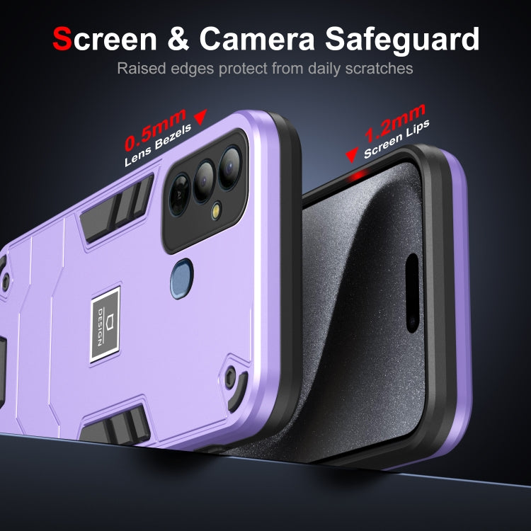 For Tecno Pop 6 Go 2 in 1 Shockproof Phone Case(Purple) - Tecno Cases by PMC TechLife | Online Shopping South Africa | PMC TechLife | Buy Now Pay Later Mobicred