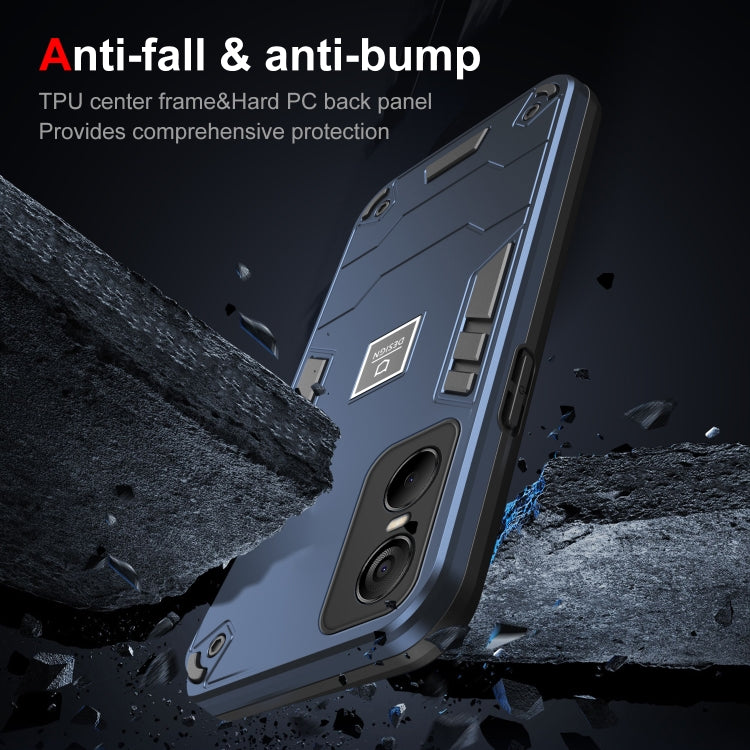 For Tecno Pop 6 Pro 2 in 1 Shockproof Phone Case(Blue) - Tecno Cases by PMC TechLife | Online Shopping South Africa | PMC TechLife | Buy Now Pay Later Mobicred