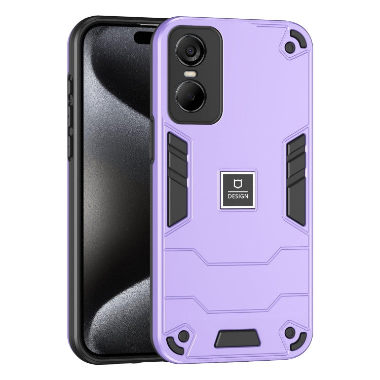 For Tecno Pop 6 Pro 2 in 1 Shockproof Phone Case(Purple) - Tecno Cases by PMC TechLife | Online Shopping South Africa | PMC TechLife | Buy Now Pay Later Mobicred