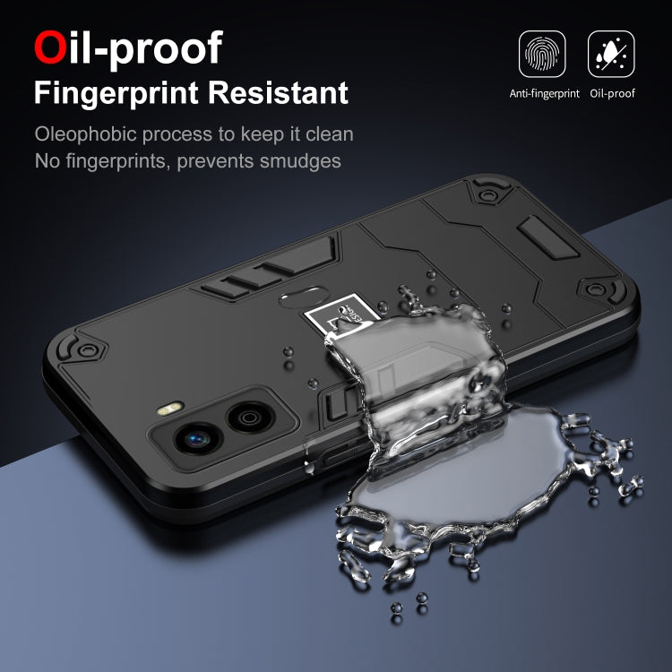 For Tecno Pop 6 No Fingerprints 2 in 1 Shockproof Phone Case(Black) - Tecno Cases by PMC TechLife | Online Shopping South Africa | PMC TechLife | Buy Now Pay Later Mobicred