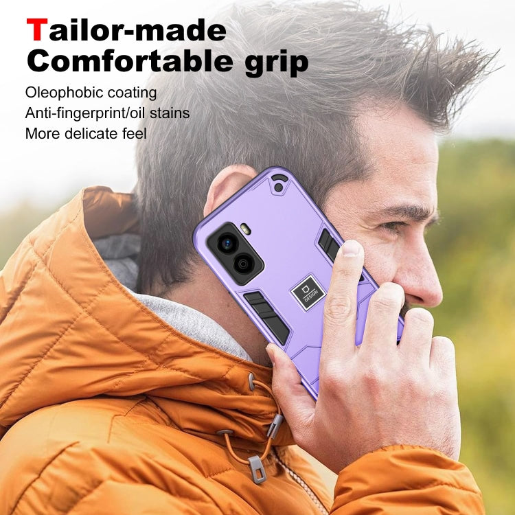 For Tecno Pop 6 No Fingerprints 2 in 1 Shockproof Phone Case(Purple) - Tecno Cases by PMC TechLife | Online Shopping South Africa | PMC TechLife | Buy Now Pay Later Mobicred