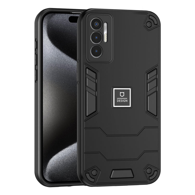 For Tecno Pova 3 2 in 1 Shockproof Phone Case(Black) - Tecno Cases by PMC TechLife | Online Shopping South Africa | PMC TechLife | Buy Now Pay Later Mobicred