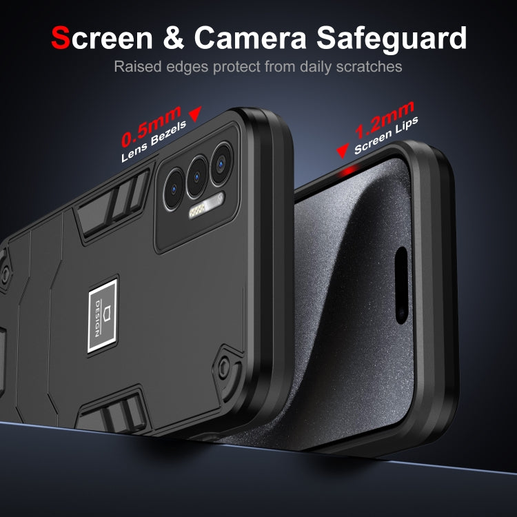 For Tecno Pova 3 2 in 1 Shockproof Phone Case(Black) - Tecno Cases by PMC TechLife | Online Shopping South Africa | PMC TechLife | Buy Now Pay Later Mobicred