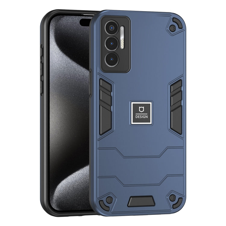For Tecno Pova 3 2 in 1 Shockproof Phone Case(Blue) - Tecno Cases by PMC TechLife | Online Shopping South Africa | PMC TechLife | Buy Now Pay Later Mobicred