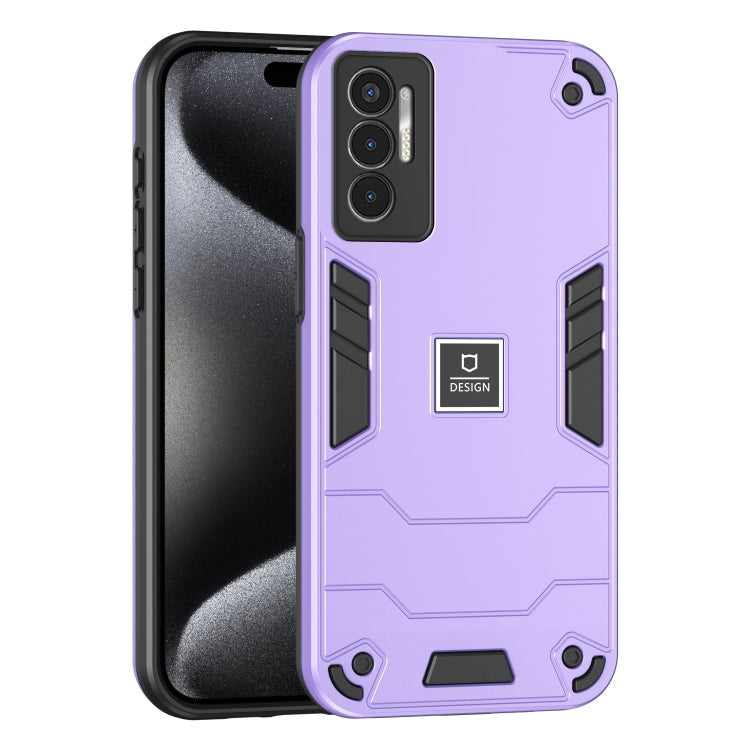 For Tecno Pova 3 2 in 1 Shockproof Phone Case(Purple) - Tecno Cases by PMC TechLife | Online Shopping South Africa | PMC TechLife | Buy Now Pay Later Mobicred