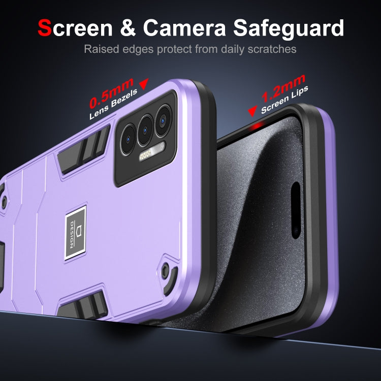 For Tecno Pova 3 2 in 1 Shockproof Phone Case(Purple) - Tecno Cases by PMC TechLife | Online Shopping South Africa | PMC TechLife | Buy Now Pay Later Mobicred