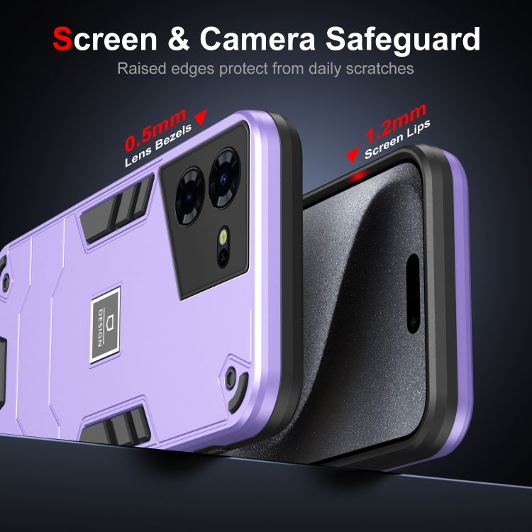 For Tecno Pova 5 Pro 2 in 1 Shockproof Phone Case(Purple) - Tecno Cases by PMC TechLife | Online Shopping South Africa | PMC TechLife | Buy Now Pay Later Mobicred