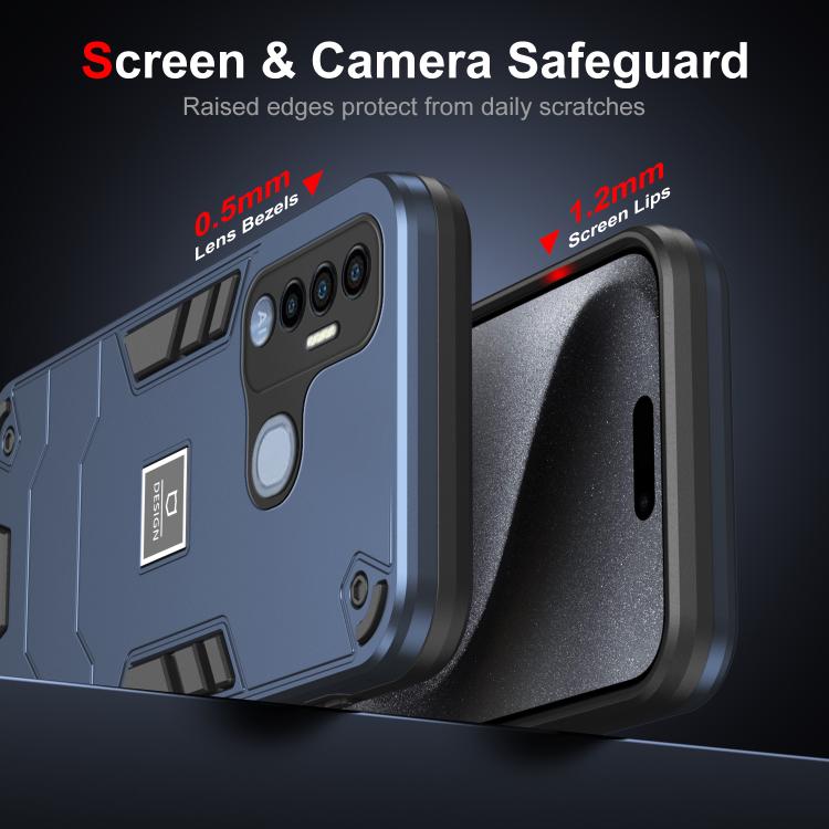 For Tecno Spark 7 Pro 2 in 1 Shockproof Phone Case(Blue) - Tecno Cases by PMC TechLife | Online Shopping South Africa | PMC TechLife | Buy Now Pay Later Mobicred