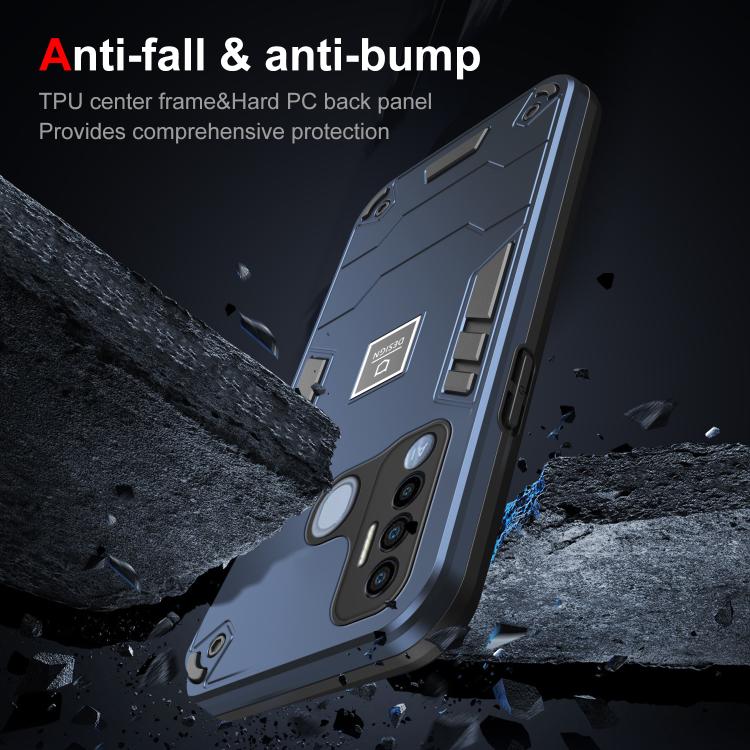 For Tecno Spark 7 Pro 2 in 1 Shockproof Phone Case(Blue) - Tecno Cases by PMC TechLife | Online Shopping South Africa | PMC TechLife | Buy Now Pay Later Mobicred