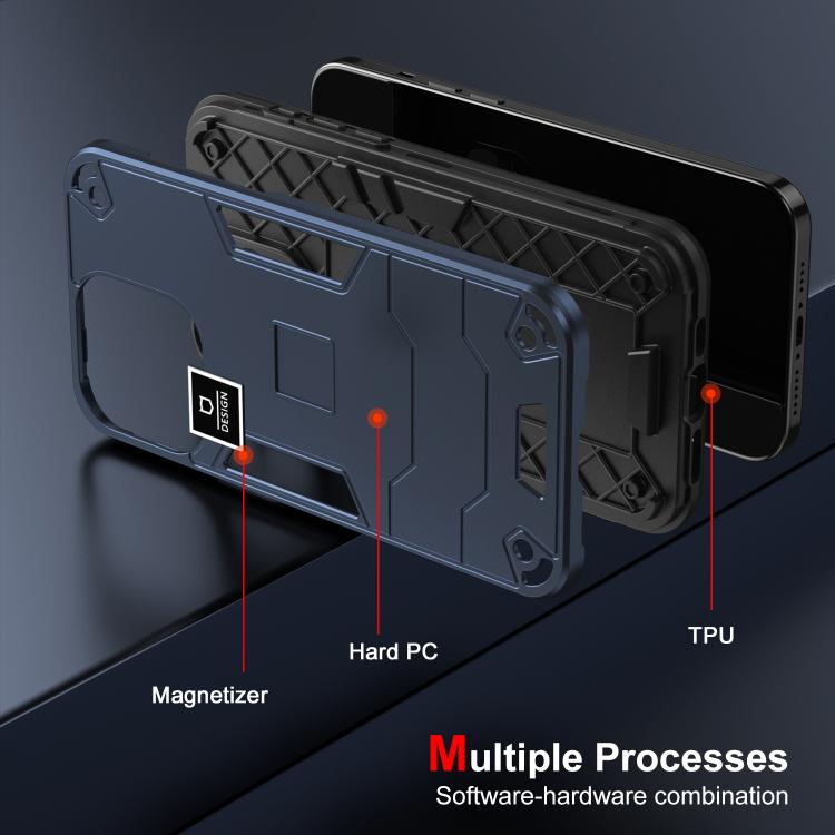 For Tecno Spark 7 Pro 2 in 1 Shockproof Phone Case(Blue) - Tecno Cases by PMC TechLife | Online Shopping South Africa | PMC TechLife | Buy Now Pay Later Mobicred