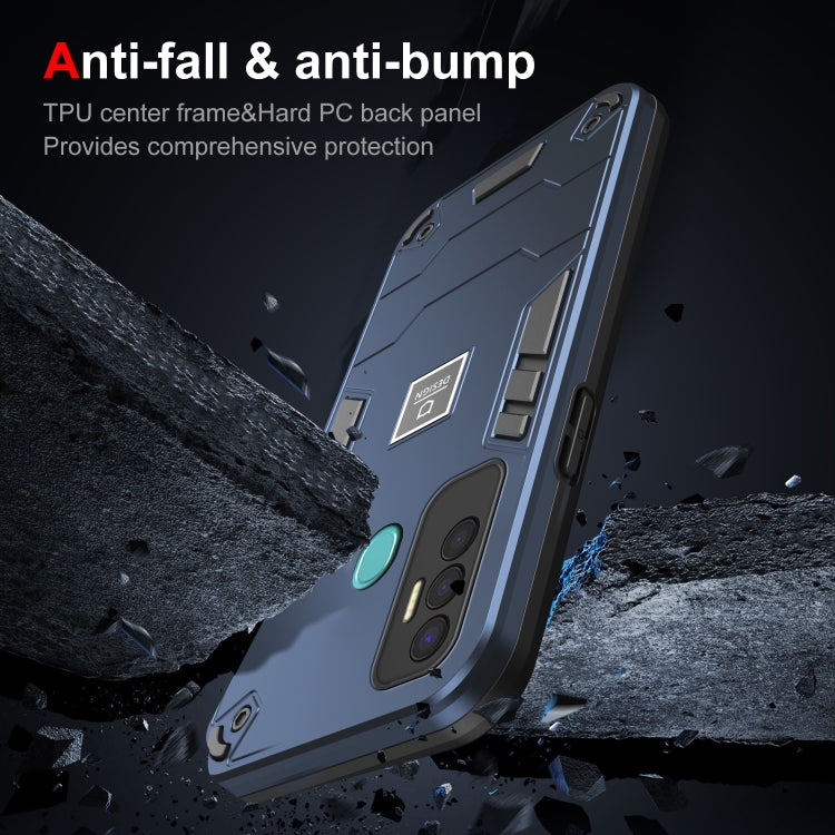 For Tecno Spark 7P 2 in 1 Shockproof Phone Case(Blue) - Tecno Cases by PMC TechLife | Online Shopping South Africa | PMC TechLife | Buy Now Pay Later Mobicred