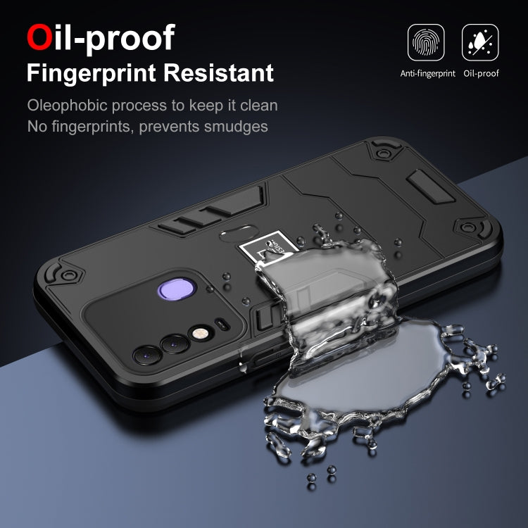 For Tecno Spark 8 2 in 1 Shockproof Phone Case(Black) - Tecno Cases by PMC TechLife | Online Shopping South Africa | PMC TechLife | Buy Now Pay Later Mobicred