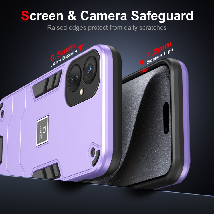 For Tecno Spark 9 Pro 2 in 1 Shockproof Phone Case(Purple) - Tecno Cases by PMC TechLife | Online Shopping South Africa | PMC TechLife | Buy Now Pay Later Mobicred
