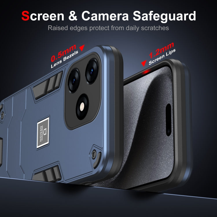 For Tecno Spark 10 2 in 1 Shockproof Phone Case(Blue) - Tecno Cases by PMC TechLife | Online Shopping South Africa | PMC TechLife | Buy Now Pay Later Mobicred
