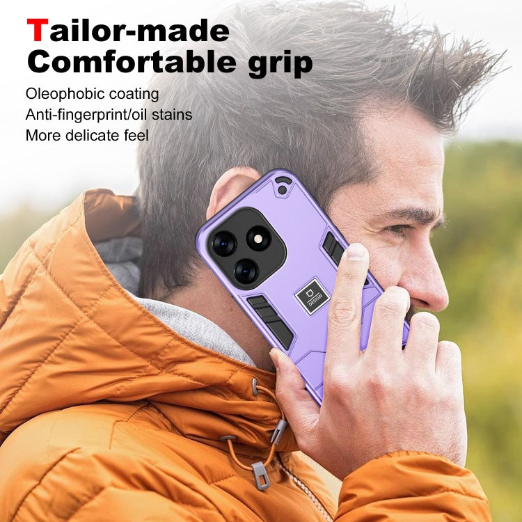 For Tecno Spark 10 2 in 1 Shockproof Phone Case(Purple) - Tecno Cases by PMC TechLife | Online Shopping South Africa | PMC TechLife | Buy Now Pay Later Mobicred