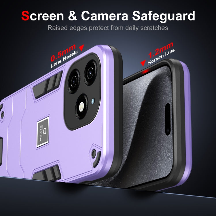 For Tecno Spark 20 2 in 1 Shockproof Phone Case(Purple) - Tecno Cases by PMC TechLife | Online Shopping South Africa | PMC TechLife | Buy Now Pay Later Mobicred