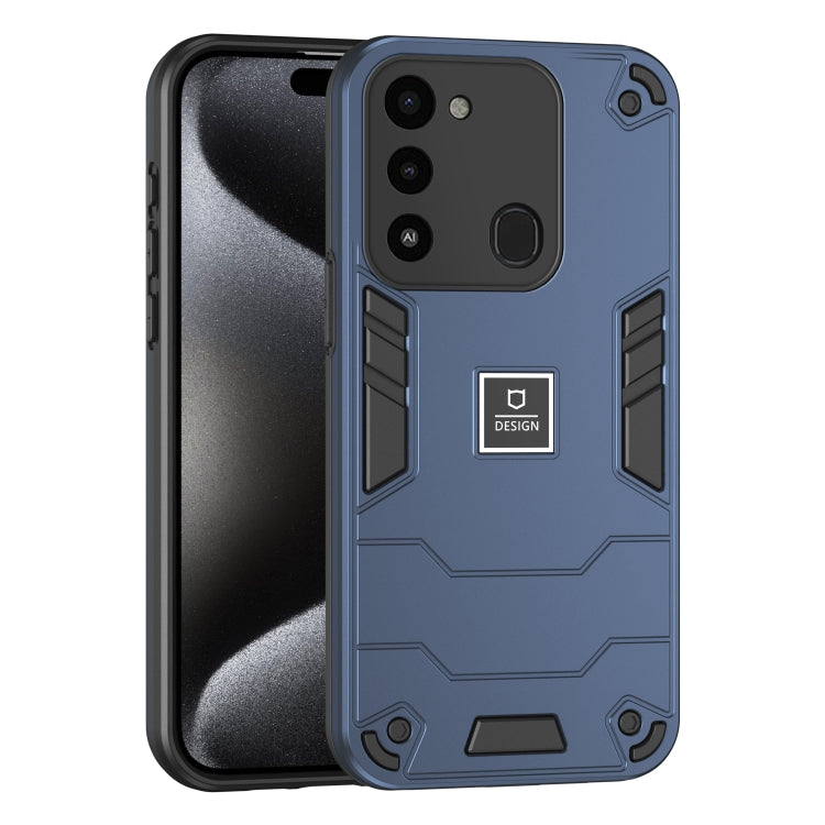 For Tecno Spark Go 2022 2 in 1 Shockproof Phone Case(Blue) - Tecno Cases by PMC TechLife | Online Shopping South Africa | PMC TechLife | Buy Now Pay Later Mobicred