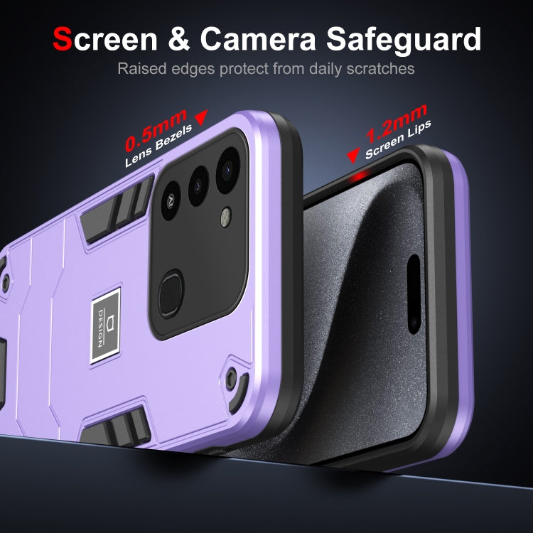 For Tecno Spark Go 2022 2 in 1 Shockproof Phone Case(Purple) - Tecno Cases by PMC TechLife | Online Shopping South Africa | PMC TechLife | Buy Now Pay Later Mobicred